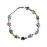 925 Sterling Silver Breclet in Multicolour Design